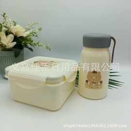 可进微波炉加热餐盒便携上班族便当盒卡通学生塑料分格饭盒带餐具