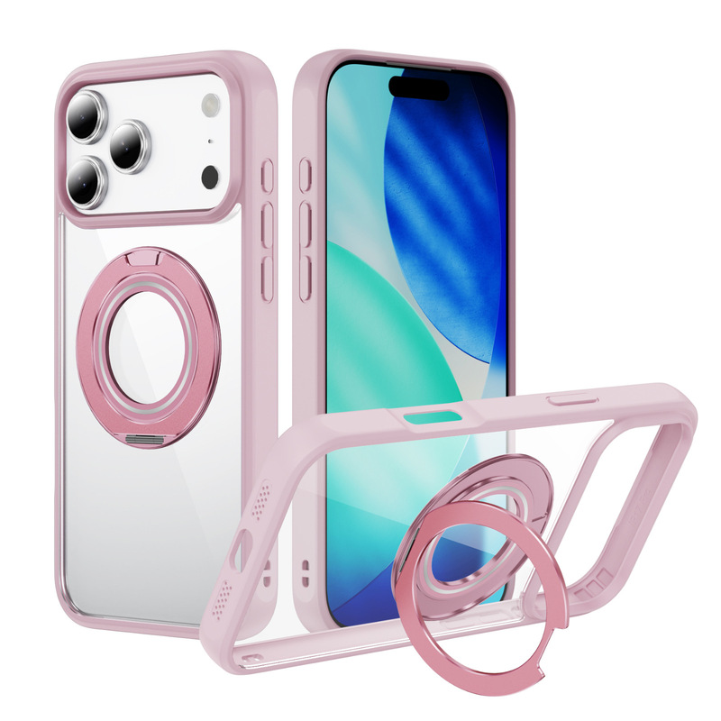 透明支点壳磁吸旋转支架适用苹果17手机壳防摔耐黄iphone16保护套|undefined