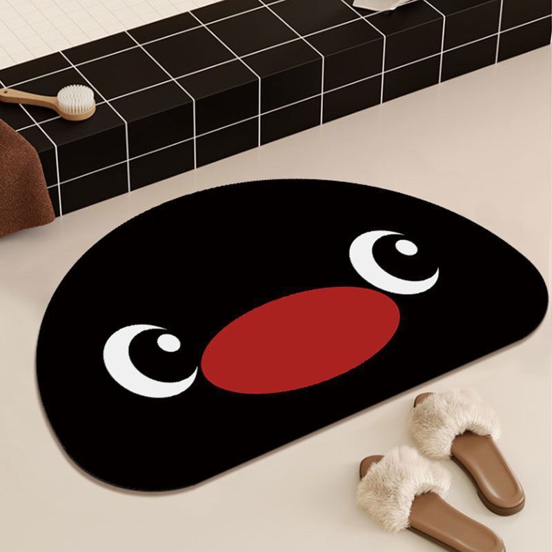 Cartoon Cute Bathroom Floor Mats, Non-Slip Bathroom Mats, Water-Absorbent and Dirt-Resistant Foot Mats, Household Diatomaceous Earth Floor Mats, Available for Dropshipping
