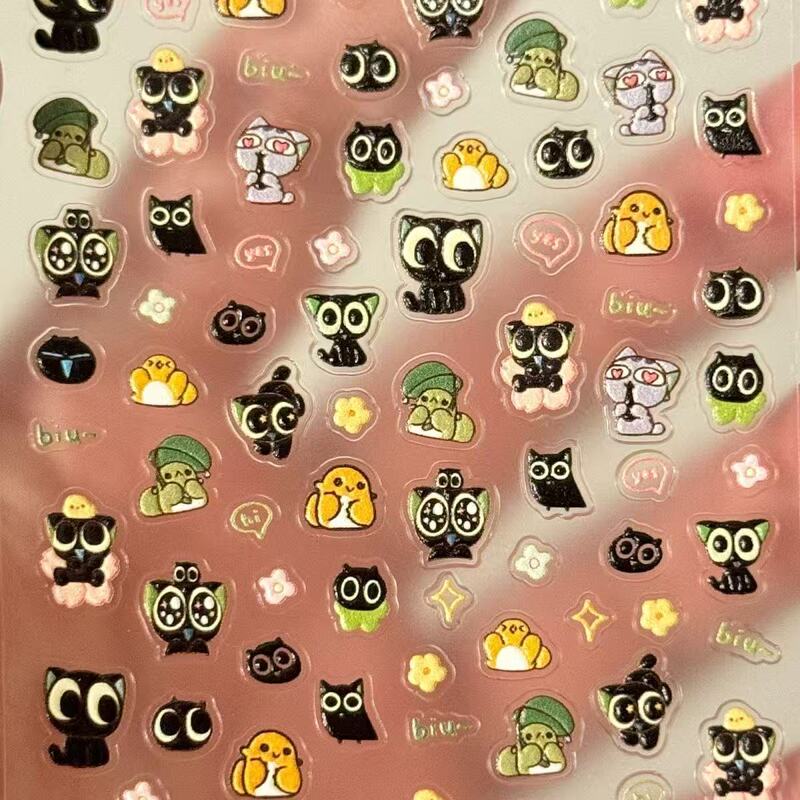 Super Popular Cute Little Black Character Nail Art Stickers, Embossed 3D Water Cup, Planner, Tablet DIY Decoration for Nails Super Popular Cute Little Black Character Nail Art Stickers, Embossed 3D Water Cup, Planner, Tablet DIY Decoration for Nails