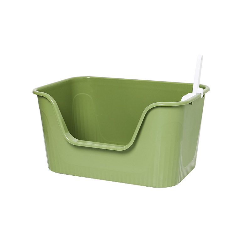 Caja de arena para gatos de gran tamaño anti-Splash abierto integrado gato inodoro caja de arena para gatos fábrica en stock entrega al por mayor