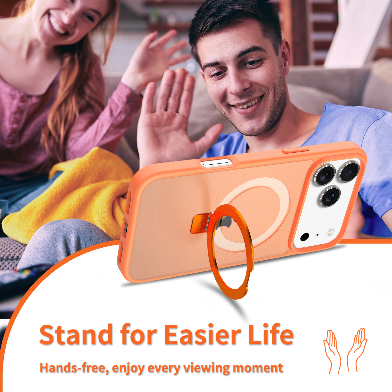 Funda para teléfono Apple 17 Promax con tacto mate, nuevo soporte magnético, protección completa anticaídas para iPhone 17.