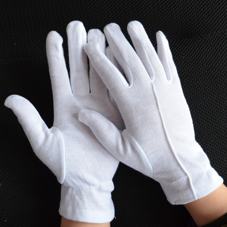 自产单筋礼仪手套 一根筋手套三筋礼仪手套 出口韩国棉布劳保手套