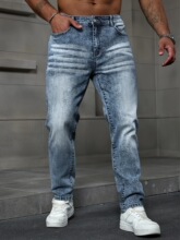 C 50059 Distressed slim denim jeans �ƶ���������ţ�п�