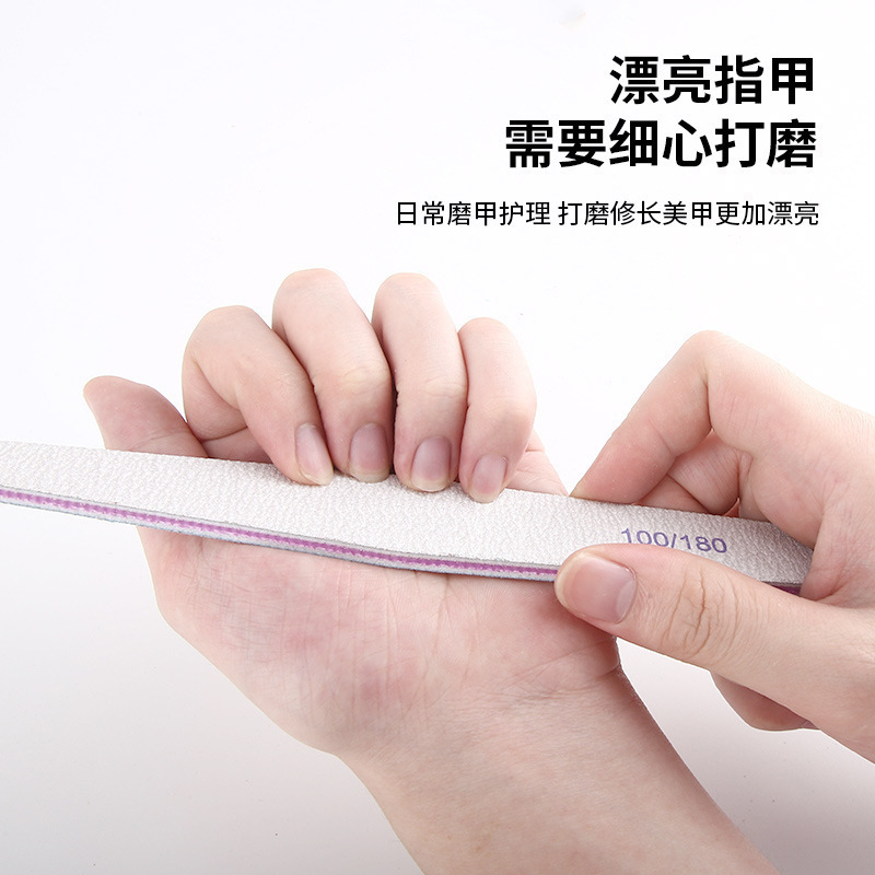 Manufacturer's sponge nail file, double-sided nail grinding strip, polishing strip for nail salon use, sponge polishing strip, beauty tool