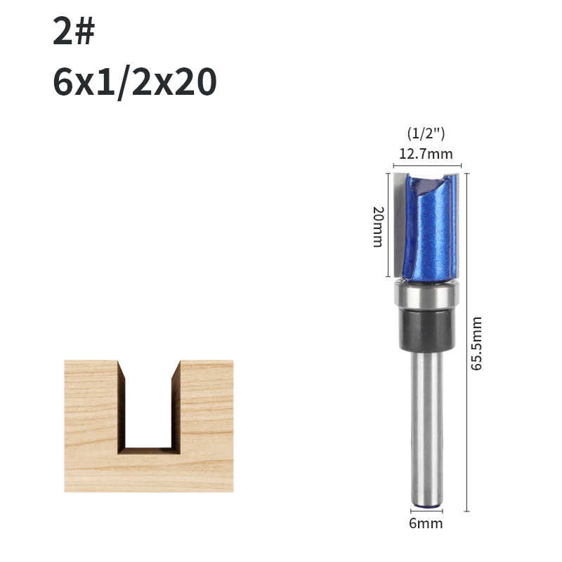 Rodamiento cuchillo recto 6-mango conjunto de cuatro piezas de doble hoja ranurada mango con cojinete cuchillo recto máquina de corte cabeza de corte carpintería fresadora