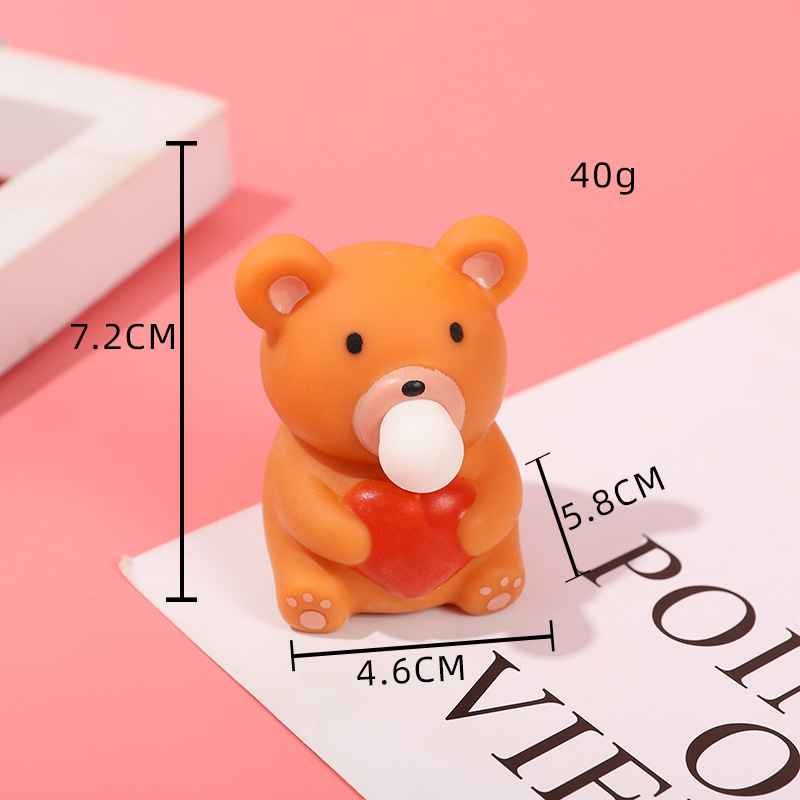 Brown red heart bear