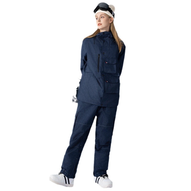 Uues stiilis tööriiete suusaülikonna komplekt tuulekindlad veekindlad soojad hingavad suusapüksid meeste ja naiste samas stiilis_voghion.com