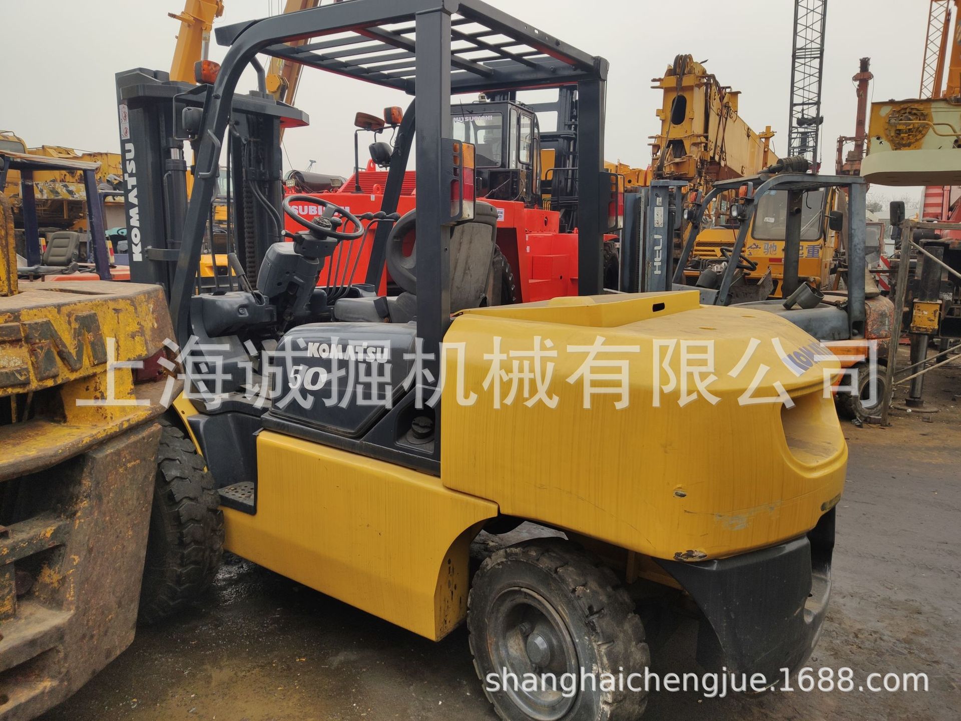 二手小松5吨内燃式叉车，升高3米，小松7吨叉车