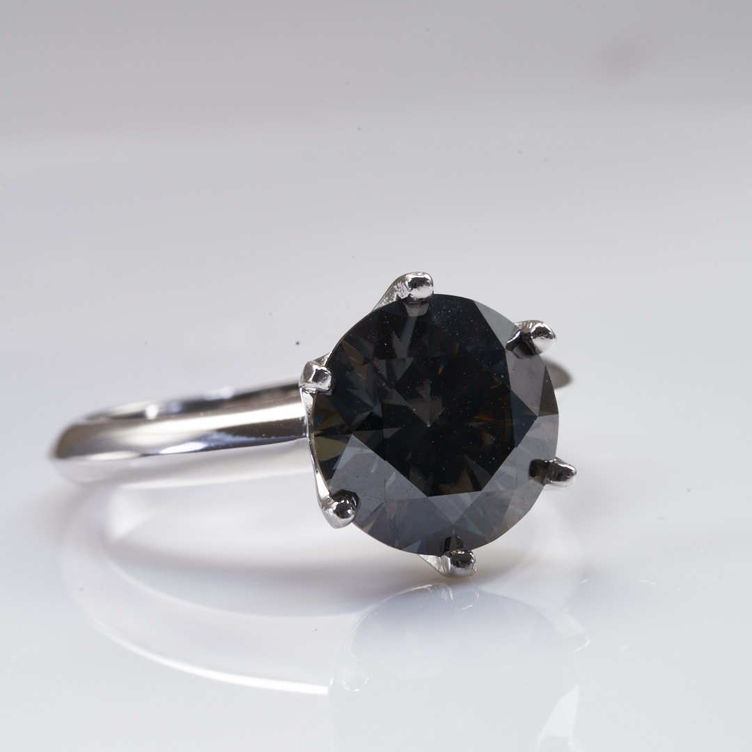 Anillo de diamante gris limón amarillo de color moissanita americana soporte al por mayor de un cabello