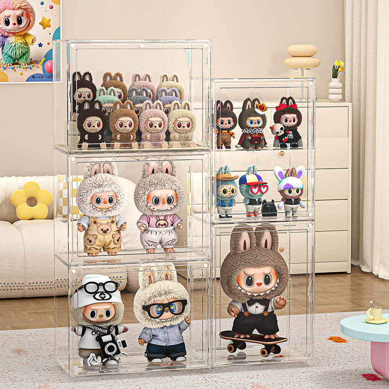 Blind Box Storage Display Stand Labubu Display Box Hand-Made Doll Transparent Dust-Proof Acrylic Display Cabinet Blind Box Storage Display Stand Labubu Display Box Hand-Made Doll Transparent Dust-Proof Acrylic Display Cabinet