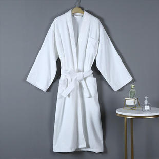 Хлопковое бархатное полотенце, хлопковый мягкий длинный банный халат подходит для мужчин и женщин, увеличенная толщина, средней длины