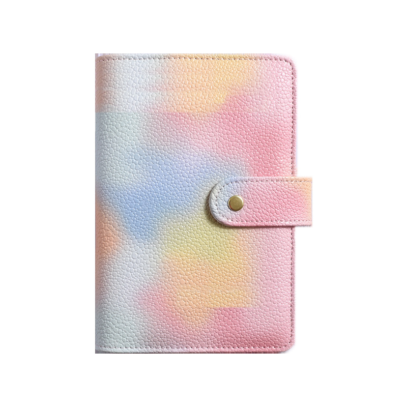 En stock transfronterizo A6 macaron cuaderno color mágico Etiqueta de papel de la perla PU libro de mano A7 libro de hojas sueltas libro de presupuesto en efectivo