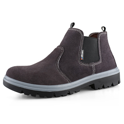 Safety shoes for men with steel toe cap, anti-crushing and anti-puncture, high-top leather, heat-resistant, lightweight, wear-resistant, electric welder safety shoes 