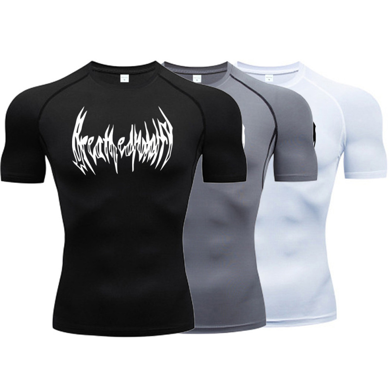 2024 Milk Silk Fitness T-Shirt Men's Muscle Gym Compression Sportswear Quick-Dry Breathable Sports Base Shirt 2024 Milk Silk Fitness T-Shirt Men's Muscle Gym Compression Sportswear Quick-Dry Breathable Sports Base Shirt