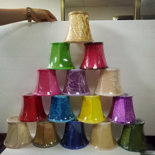 Manufacturer Wholesale European Candle Crystal Chandelier Wall Lampshade E14 Fabric Cover Brushed Velvet Cover Colorful