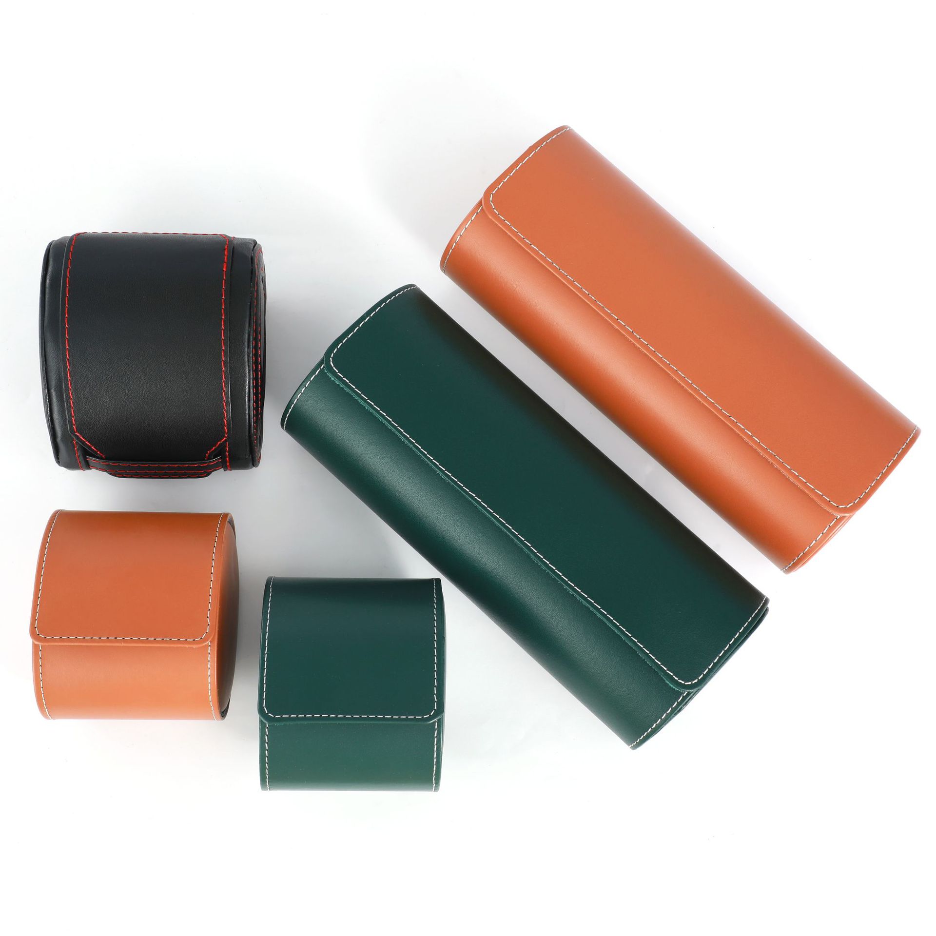 Amazon en stock caja de almacenamiento de viaje Caja de reloj de trabajo PU cuero en stock caja de Reloj portátil de alta gama