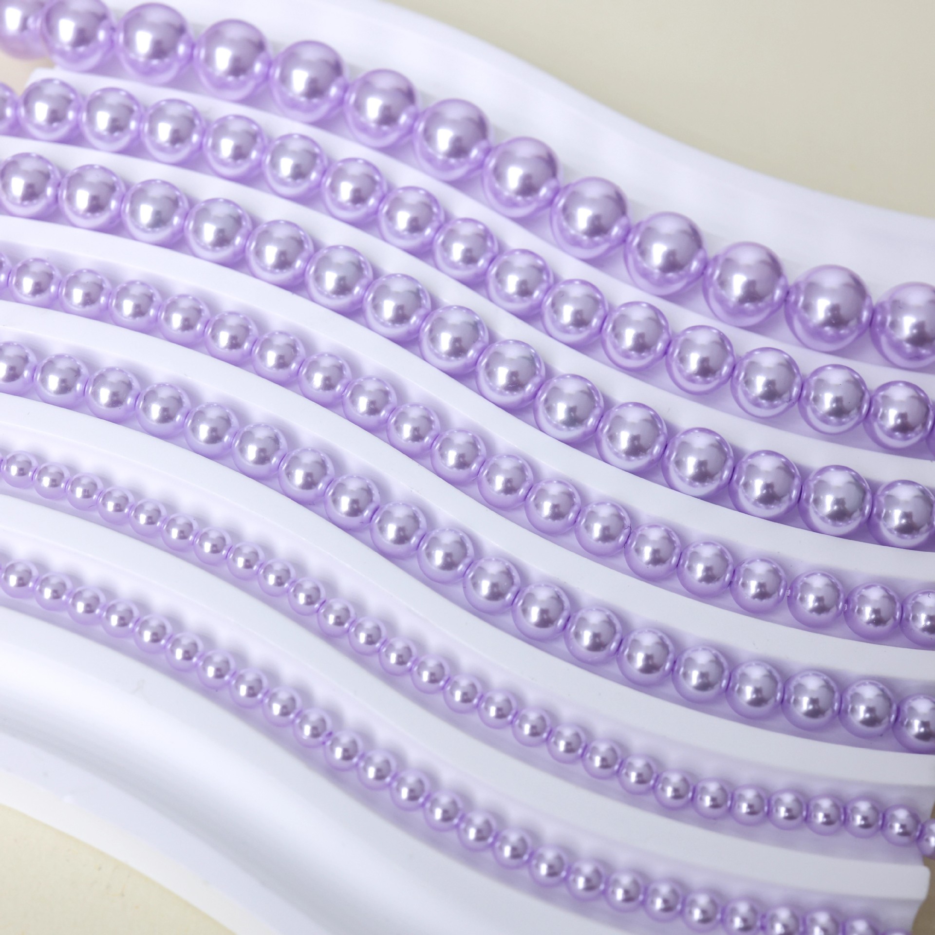 Shijia Pearl Loose Beads Lavender Purple through Hole Imitation Shell Beads Glass Pearl DIY Material Spacer Bead Jewelry Accessories