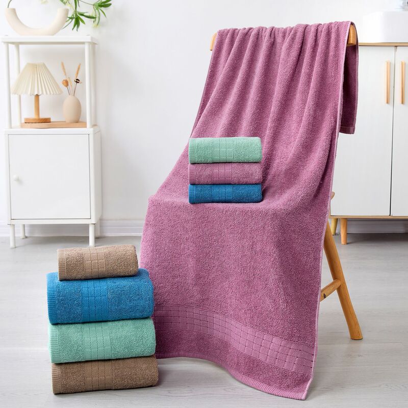 Cross-Border Towel Bath Towel Pure Cotton Thickened Soft Adult Household Large Towel Bath Towel Three-Piece Set Foreign Trade Bath Towel Wholesale