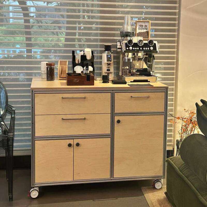 Aluminum Profile Birch Display Cabinet, Movable Household Marine Board Sideboard, Storage Cabinet, File Cabinet, Desk Aluminum Profile Birch Display Cabinet, Movable Household Marine Board Sideboard, Storage Cabinet, File Cabinet, Desk
