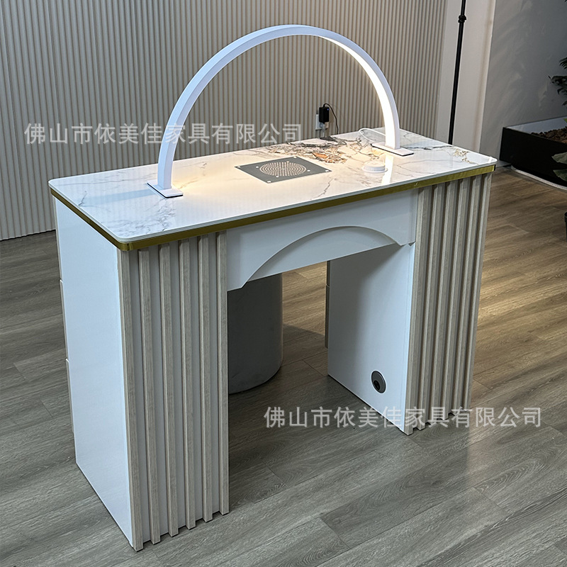 Mesa y silla de manicuría de lujo ligera con aspiradora de carga USB mesa de manicuría de mesa de manicuría de doble persona
