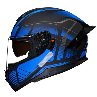 Motosiklet kaskı (dəbilqə) – certification motorcycle helmet double - blue-queen-bee-transparent-m
