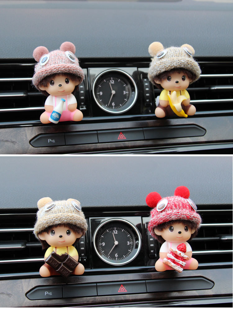 Cute Cartoon Couple Car Accessories Air Outlet Perfume Aromatherapy Car Air Conditioner Fragrance Car Interior Decoration Ornaments for Women