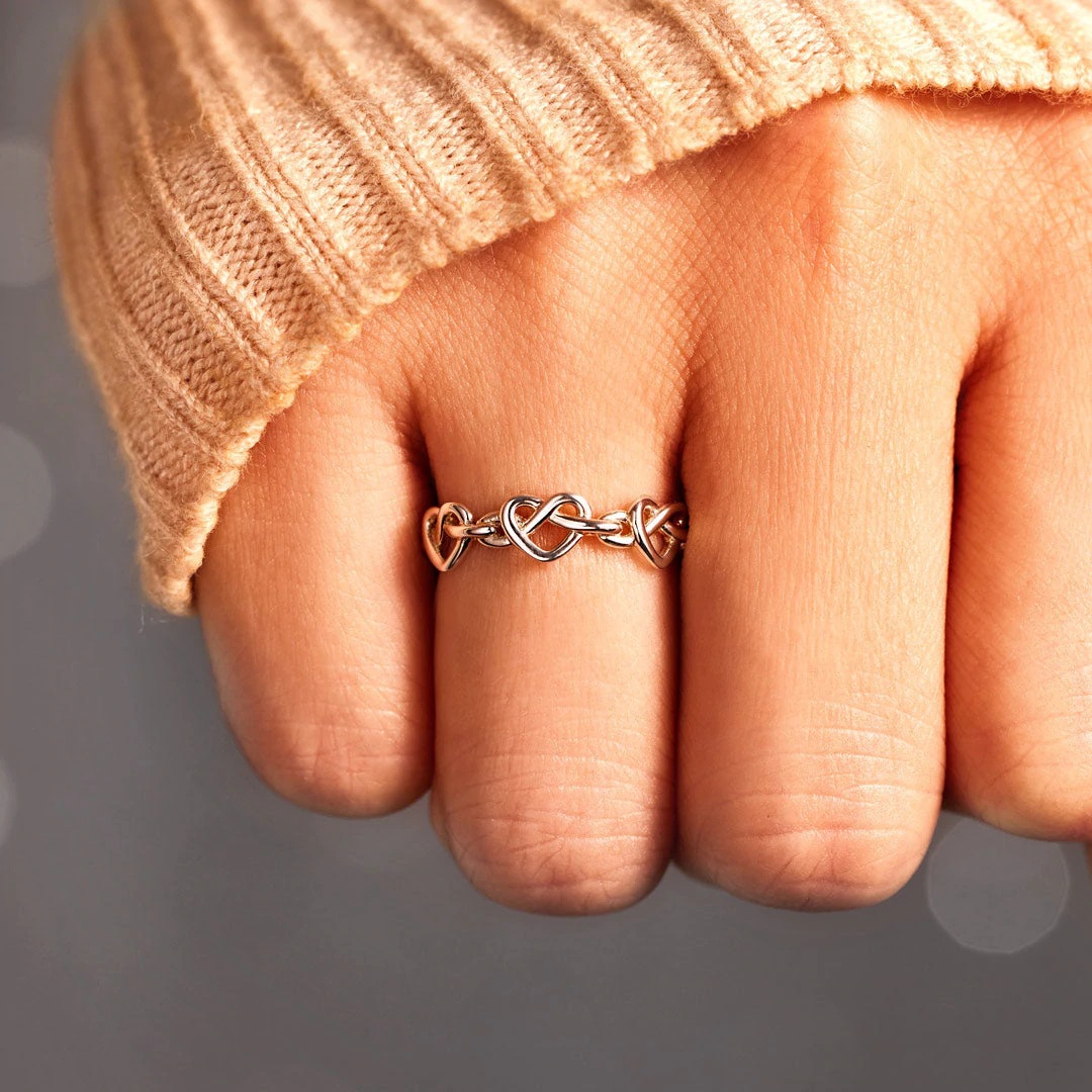 Heart Shape Pattern Women's Gender Plating Design 925 Sterling Silver Heart Shape Open Rings