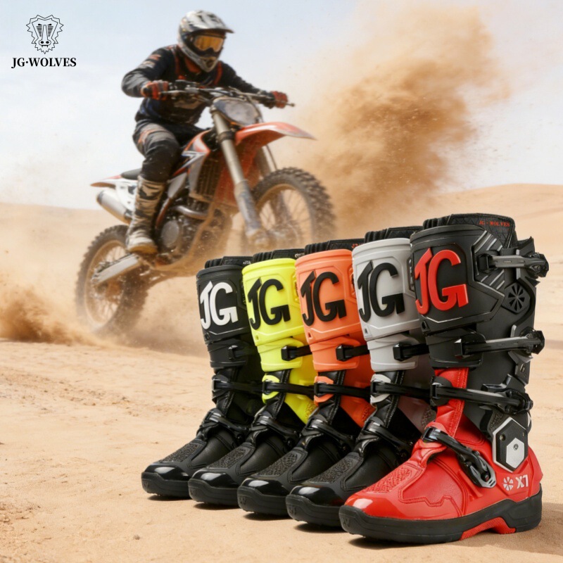 Motorcycle shoes, men's high-top riding shoes, off-road biker boots, racing long boots, all-season motorcycle touring gear Motorcycle shoes, men's high-top riding shoes, off-road biker boots, racing long boots, all-season motorcycle touring gear