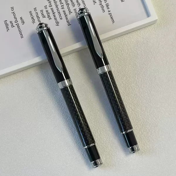 Factory Supplies Creative Advertising Gift Pens Carbon Fiber Signature Pens Metal Heavy Feel Gel Pens Black Water Pens