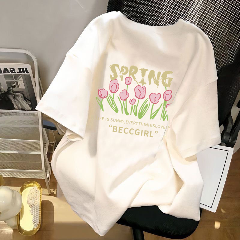 Fábrica al por mayor de fresa fresca Oso Blanco Verano de manga corta Camiseta hombres y mujeres sueltos todo partido juventud Top pareja