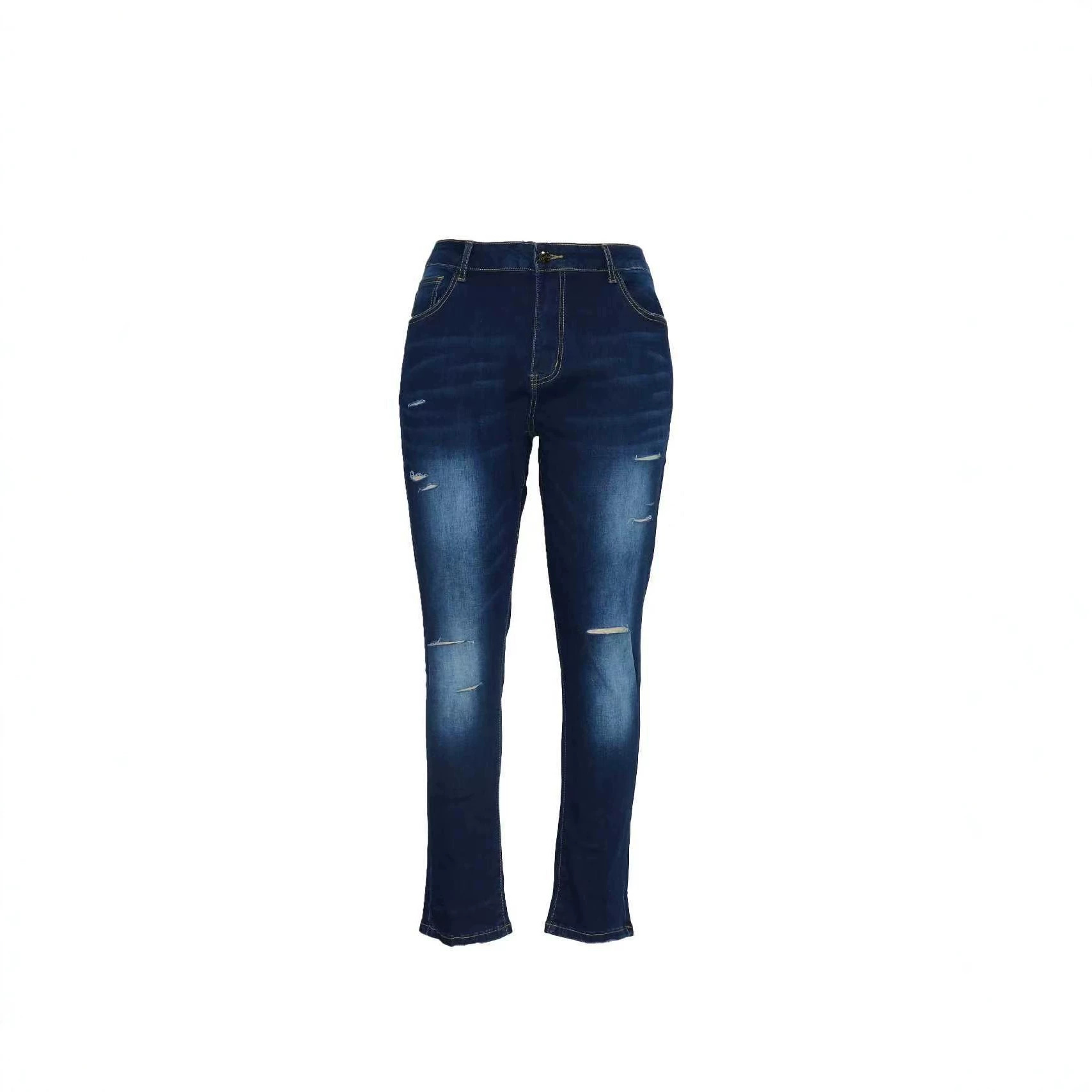 Jeans Ajustados de Cintura Alta Tipo Lápiz para Mujer en Mezclilla de Algodón, Alta Elasticidad, Lavado image 7