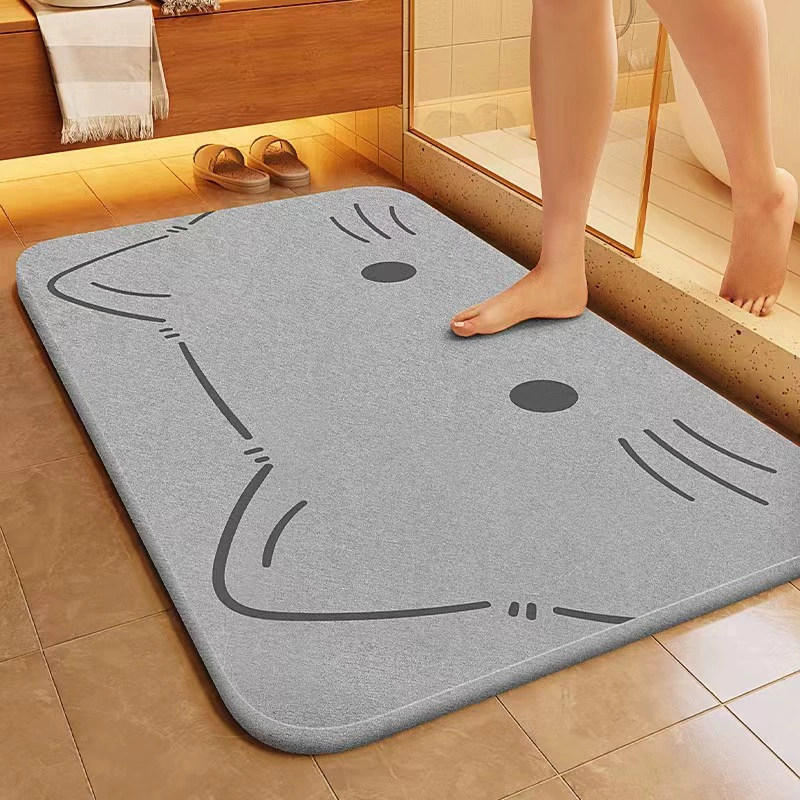 柔らかい珪藻泥バスルーム瞬間吸収性フロアマット浴室ドアノンスリップ速乾性トイレ足マットドアマットホームカーペット|undefined