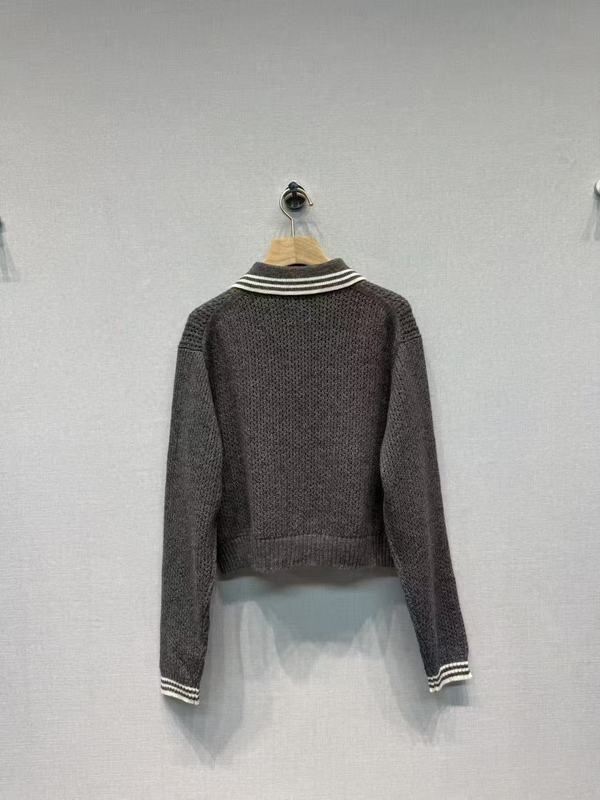 南油女装m家25早春新款字母徽标贴饰学院风polo领短款针织衫毛衣|undefined