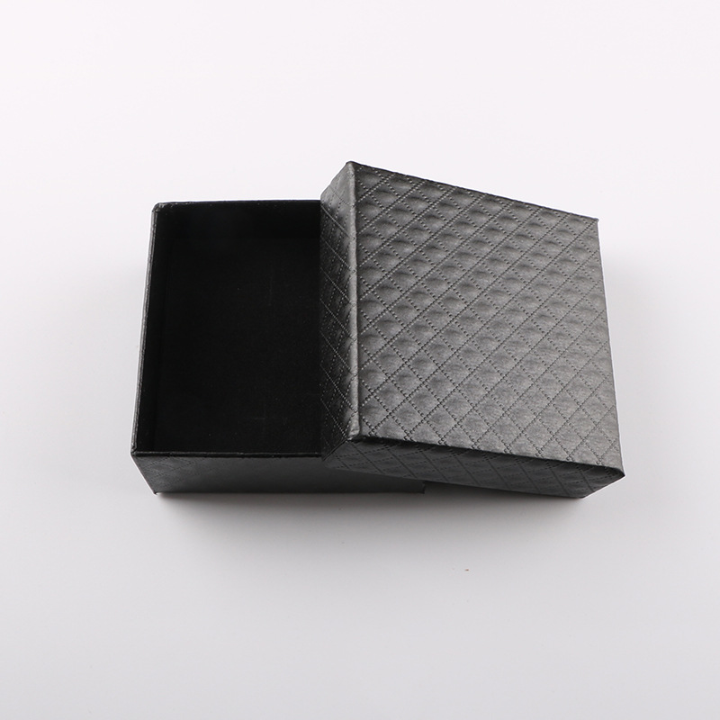 珠宝首饰盒项链耳钉吊坠戒指饰品包装盒黑色正方形礼品盒纸盒批发