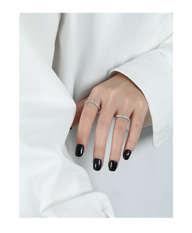 Fashion Geometric Sterling Silver Inlay Zircon Rings 1 Piece