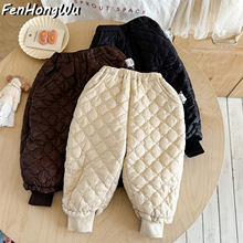 儿童加绒裤子宝宝棉裤女童长裤2025冬季新款男童束脚裤童装秋冬装