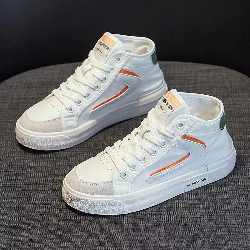 高帮运动小白鞋2022年夏季女鞋子薄款透气百搭女生帆布休闲板鞋潮