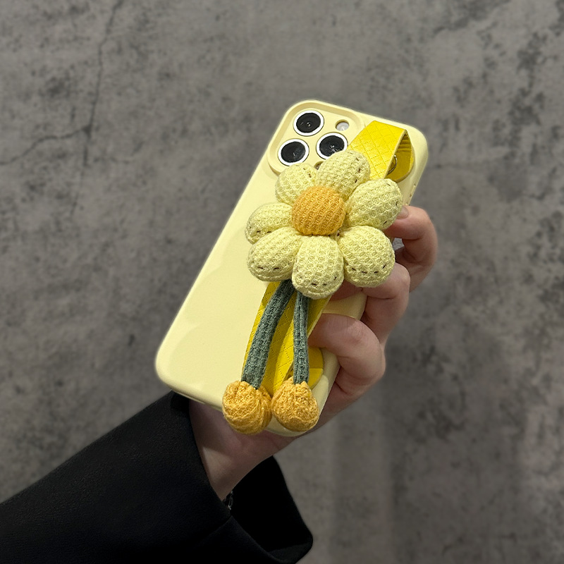 Silicona líquida de color sólido simple para iPhone 15 funda para teléfono móvil 16ProMax Apple 14 pulsera de flores 13 suave