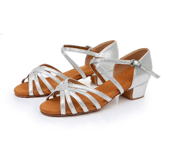 Silver-Five braided flat heel 3.5cm