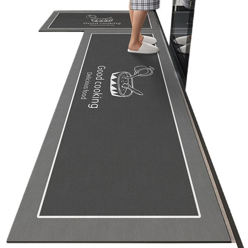 Household Kitchen Mat Oil-Proof Diatomaceous Earth Washable and Wash-Free Carpet Dustproof Waterproof Special Thick Anti-Slip Mat