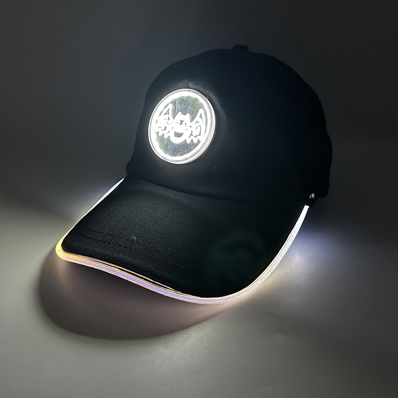 Gorra LED de Amazon, gorra de béisbol luminosa, gorra para exteriores con protección solar, gorra de pico de pato con protección solar, gorra LED de colores cambiantes