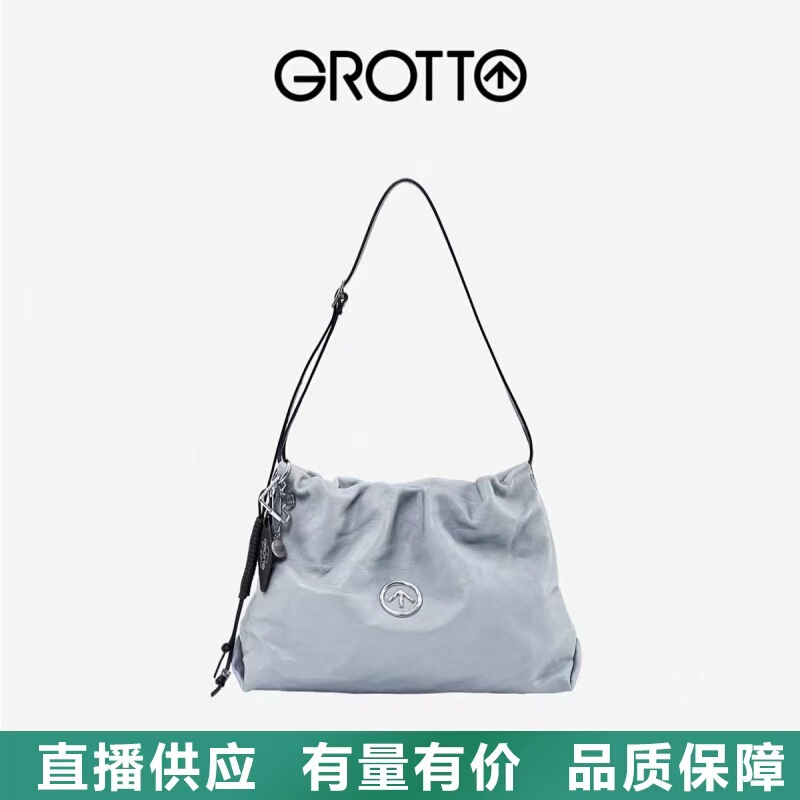 GR0TTO 2026 Mess co-branded trash bag large-capacity commuter tote bag single shoulder crossbody bag for women genuine leather GR0TTO 2026 Mess co-branded trash bag large-capacity commuter tote bag single shoulder crossbody bag for women genuine leather