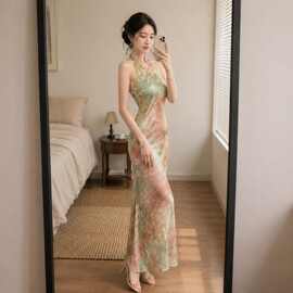 2026新款浅粉色国风渐变旗袍女新中式高级感新中式小个子订婚礼裙