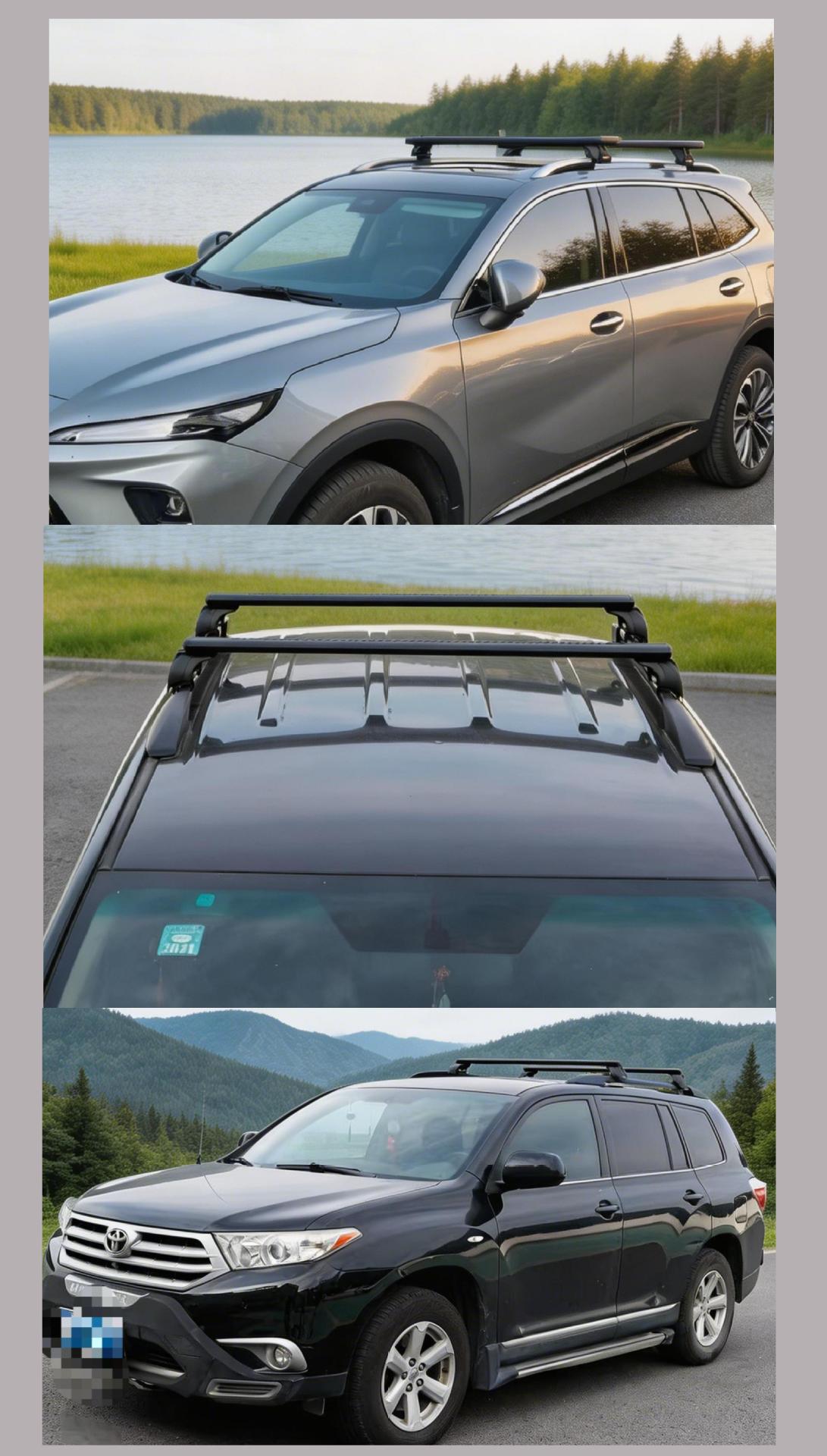 Roof rack crossbars for car modification, universal for SUVs and off-road vehicles, thickened tent crossbars, silent operation