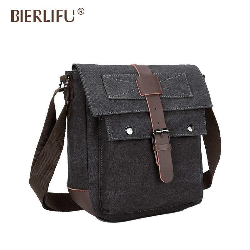 Factory Customized Cross-border European and American Retro Men's Bag Outdoor Schoolbag Sports Men's Casual Crossbody Canvas Bag