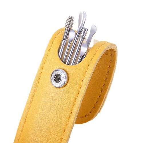 Stainless steel spiral ear scoop set ear scoop adult portable keychain ear scoop ear picking tool