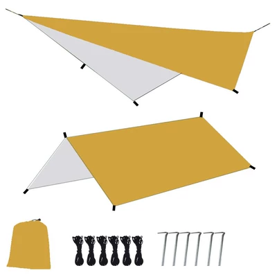 Avtomobil yan çətirləri – and Uv-Resistant - special-offer-orange-with-silver-coating-on-the-back-without-canopy-pole-140100cm-without-accessories-floor-mat