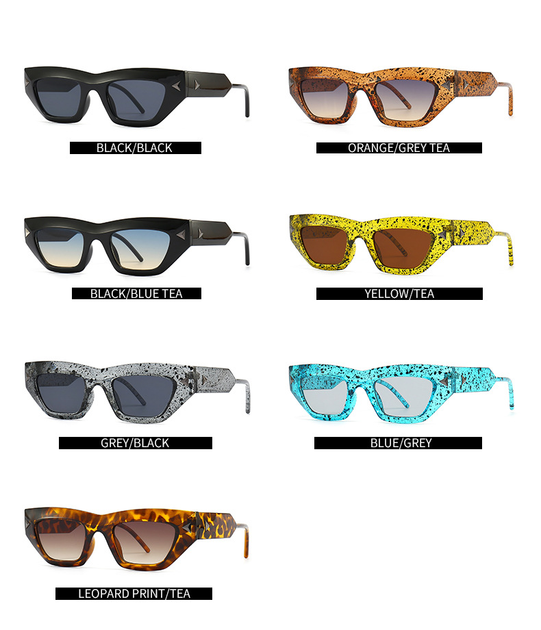 90g Weight Full Frame Glasses Structure Sunglasses Classification UV400 Protection, Resin Lens Material Square Glasses Style Daily Occasion Color Block Pattern Unisex Gender Patchwork Design Fashion Style Fashion Color Block UV400 Protection Resin Square Patchwork Full Frame Women's Sunglasses 3