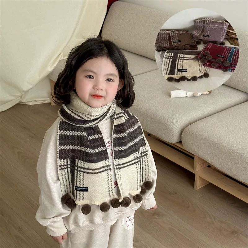 Children's scarf, keep warm brand cute windproof universal cashmere, western style